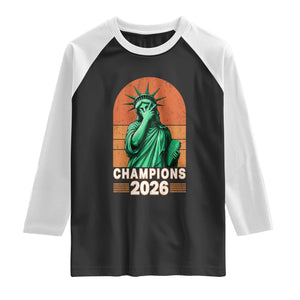 Vintage Statue Of Liberty Champions 2026 Raglan Shirt New York Pride