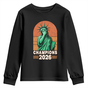 Vintage Statue Of Liberty Champions 2026 Youth Sweatshirt New York Pride