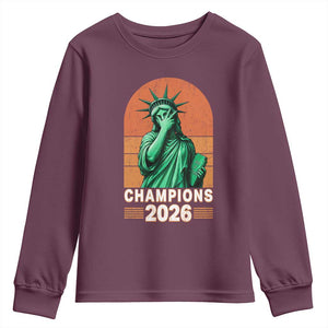 Vintage Statue Of Liberty Champions 2026 Youth Sweatshirt New York Pride
