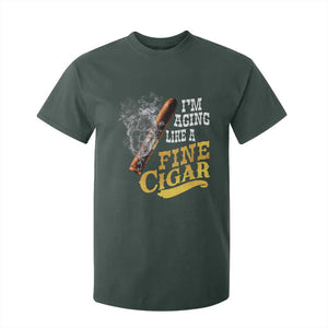 Cigar Lovers T Shirt For Kid I Am Aging Like A Fine Cigar TS12 Dark Forest Green Print Your Wear
