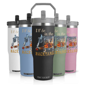 Cigar Bourbon Lovers Flip Straw Tumbler I Will Be In The Backyard TS12 Print Your Wear