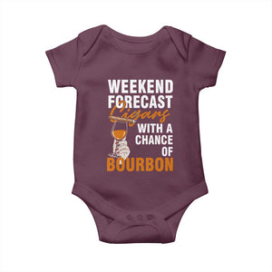 Weekend Forecast Cigars And Bourbon Baby Onesie Gift For Women TS12 Maroon Print Your Wear
