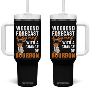Weekend Forecast Cigars And Bourbon Tumbler With Handle Gift For Women TS12 One Size: 40 oz Black Print Your Wear