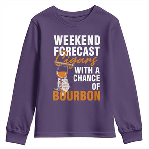 Weekend Forecast Cigars And Bourbon Youth Sweatshirt Gift For Women TS12 Purple Print Your Wear