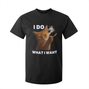 Funny Smoking Cat T Shirt For Kid I Do What I Want Sarcastic Cats Meme TS12 Black Print Your Wear