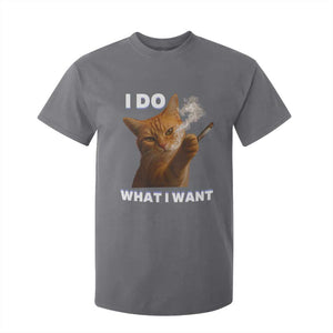 Funny Smoking Cat T Shirt For Kid I Do What I Want Sarcastic Cats Meme TS12 Charcoal Print Your Wear