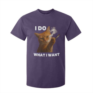 Funny Smoking Cat T Shirt For Kid I Do What I Want Sarcastic Cats Meme TS12 Purple Print Your Wear