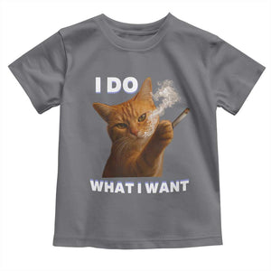 Funny Smoking Cat Toddler T Shirt I Do What I Want Sarcastic Cats Meme TS12 Charcoal Print Your Wear