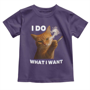 Funny Smoking Cat Toddler T Shirt I Do What I Want Sarcastic Cats Meme TS12 Purple Print Your Wear