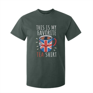 Funny Tea Lover T Shirt For Kid This Is My Favorite Tea Shirt Party UK Flag TS12 Dark Forest Green Print Your Wear