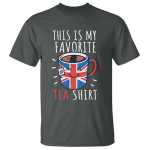 Funny Tea Lover T Shirt This Is My Favorite Tea Shirt Party UK Flag TS12 Dark Heather Print Your Wear