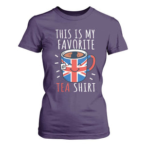 Funny Tea Lover T Shirt For Women This Is My Favorite Tea Shirt Party UK Flag TS12 Purple Print Your Wear