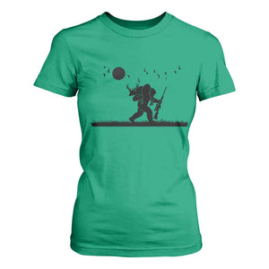Bigfoot Hunting With Rifle T Shirt For Women Funny Outdoor Hunter Gift TS12 Irish Green Print Your Wear