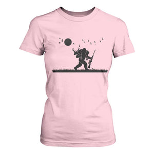 Bigfoot Hunting With Rifle T Shirt For Women Funny Outdoor Hunter Gift TS12 Light Pink Print Your Wear