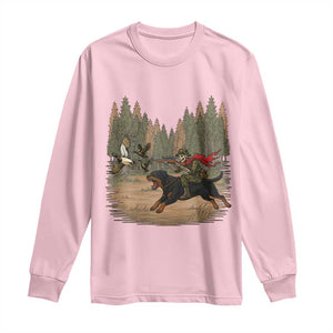 Funny Skeleton Riding Labrador Hunting Long Sleeve Shirt Gift For Hunter TS12 Light Pink Print Your Wear