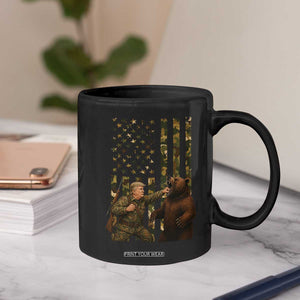 Funny Trump Vs Bear Showdown Coffee Mug American Flag Hunter Gift TS12 Print Your Wear