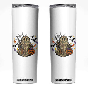 Funny Camo Hunter Halloween Ghost Costume Skinny Tumbler TS12 White Print Your Wear