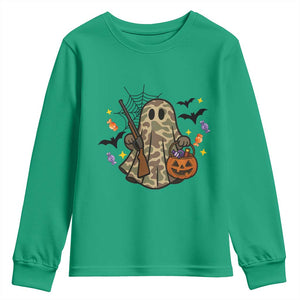 Funny Camo Hunter Halloween Ghost Costume Youth Sweatshirt TS12 Irish Green Print Your Wear