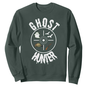 Funny Halloween Ghost Hunter Sweatshirt Trick Or Treat Costume TS12 Dark Forest Green Print Your Wear