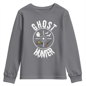 Funny Halloween Ghost Hunter Youth Sweatshirt Trick Or Treat Costume TS12 Charcoal Print Your Wear