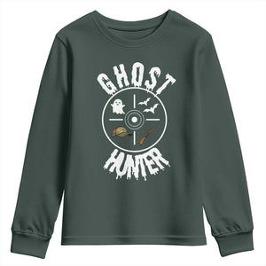 Funny Halloween Ghost Hunter Youth Sweatshirt Trick Or Treat Costume TS12 Dark Forest Green Print Your Wear