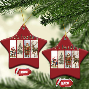 Santa Funny Xmas Hunter Look Christmas Ornament He Is Hunting TS12 Star Red Print Your Wear