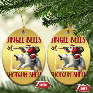 Funny Xmas Hunting Christmas Ornament Jingle Bells Shotgun Shells TS12 Oval Gold Print Your Wear