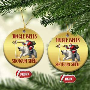 Funny Xmas Hunting Christmas Ornament Jingle Bells Shotgun Shells TS12 Circle Gold Print Your Wear