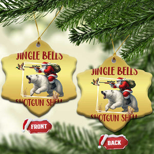 Funny Xmas Hunting Christmas Ornament Jingle Bells Shotgun Shells TS12 Snow Flake Gold Print Your Wear
