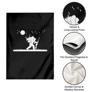 Sasquatch Hunter With Rifle Garden Flag Funny Bigfoot Outdoor Design TS12 Print Your Wear