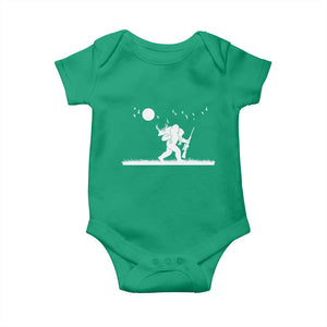 Sasquatch Hunter With Rifle Baby Onesie Funny Bigfoot Outdoor Design TS12 Irish Green Print Your Wear