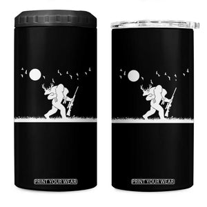 Sasquatch Hunter With Rifle 4 in 1 Can Cooler Tumbler Funny Bigfoot Outdoor Design TS12 One Size: 16 oz Black Print Your Wear
