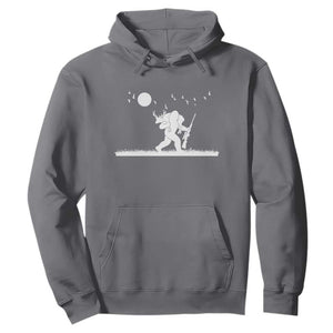 Sasquatch Hunter With Rifle Hoodie Funny Bigfoot Outdoor Design TS12 Charcoal Print Your Wear
