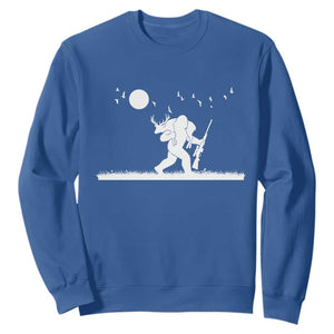 Sasquatch Hunter With Rifle Sweatshirt Funny Bigfoot Outdoor Design TS12 Royal Blue Print Your Wear