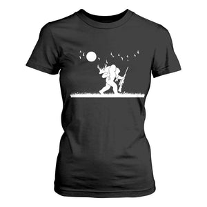 Sasquatch Hunter With Rifle T Shirt For Women Funny Bigfoot Outdoor Design TS12 Black Print Your Wear