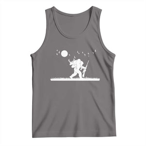 Sasquatch Hunter With Rifle Tank Top Funny Bigfoot Outdoor Design TS12 Deep Heather Print Your Wear