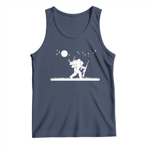 Sasquatch Hunter With Rifle Tank Top Funny Bigfoot Outdoor Design TS12 Navy Print Your Wear