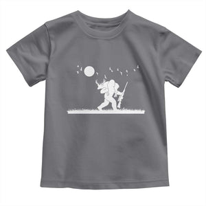 Sasquatch Hunter With Rifle Toddler T Shirt Funny Bigfoot Outdoor Design TS12 Charcoal Print Your Wear