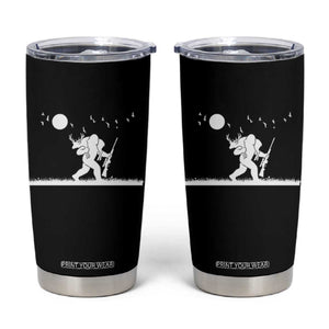 Sasquatch Hunter With Rifle Tumbler Cup Funny Bigfoot Outdoor Design TS12 Black Print Your Wear