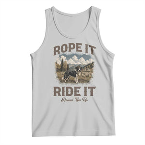 Border Collie Cowboy Farm Dog Tank Top Rope It Ride It Round Em Up Ranch Life Gift TS12 Ash Print Your Wear