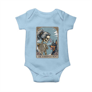 The Doberman Mom Skeleton Tarot Card Baby Onesie Boop Dobie Halloween Dog Lover Gift TS12 Light Blue Print Your Wear