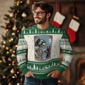 The Doberman Mom Skeleton Tarot Card Ugly Christmas Sweater Boop Dobie Halloween Dog Lover Gift TS12 Beige Green Print Your Wear