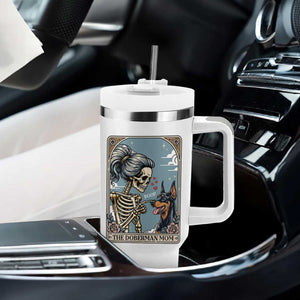 The Doberman Mom Skeleton Tarot Card Tumbler With Handle Boop Dobie Halloween Dog Lover Gift