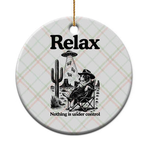 Funny Border Collie UFO Sheep Farmer Ceramic Ornament Relax Nothing Is Under Control Alien Dog Lover Gift TS12 1pc Christmas Plaid Print Your Wear