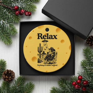 Funny Border Collie UFO Sheep Farmer Ceramic Ornament Relax Nothing Is Under Control Alien Dog Lover Gift TS12 1pc Yellow Cheese Print Your Wear