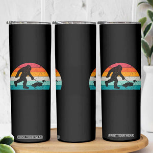 Funny Bigfoot Walking Border Collie Dog Skinny Tumbler Vintage Dog Lover Gift
