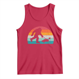 Funny Bigfoot Walking Border Collie Dog Tank Top Vintage Dog Lover Gift TS12 Red Print Your Wear