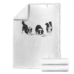 Funny Border Collie Nurse Vet Tech Throw Blanket Dog Lover Medical Worker Gift