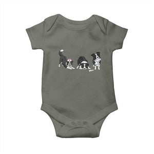 Funny Border Collie Nurse Vet Tech Baby Onesie Dog Lover Medical Worker Gift TS12 Military Green Print Your Wear