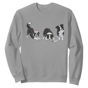 Funny Border Collie Nurse Vet Tech Sweatshirt Dog Lover Medical Worker Gift TS12 Sport Gray Print Your Wear